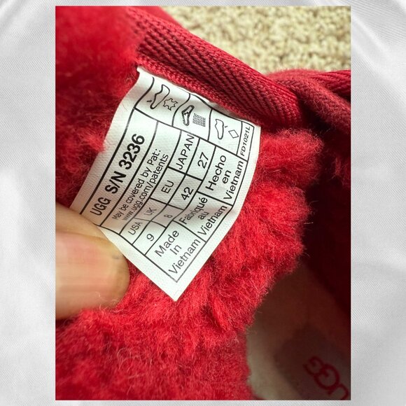 🔥 Red UGG Neumel Ankle Boots Men's 9/Women's 10.5 Like New! Sherpa Cozy - Picture 15 of 17